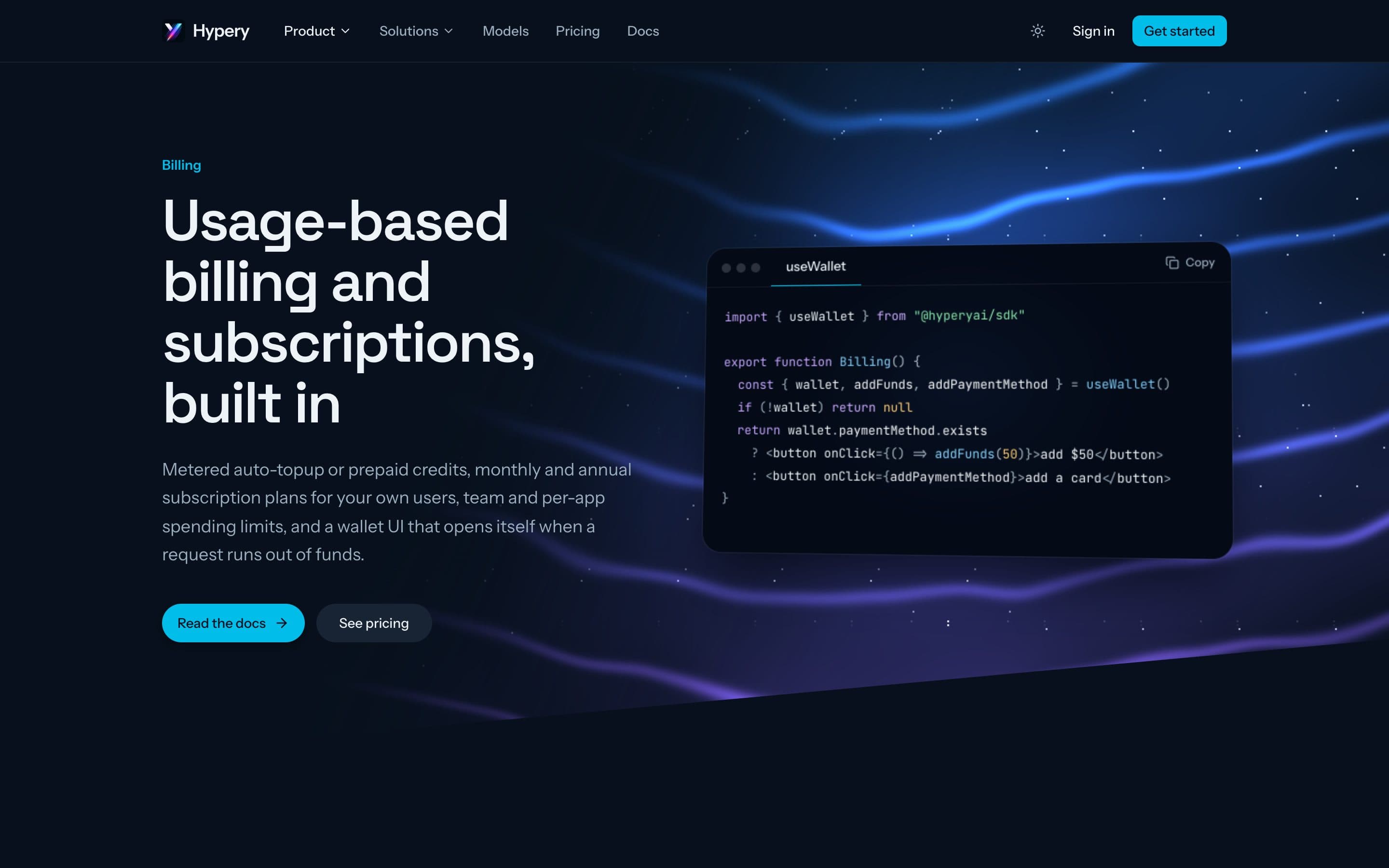 Hypery billing page