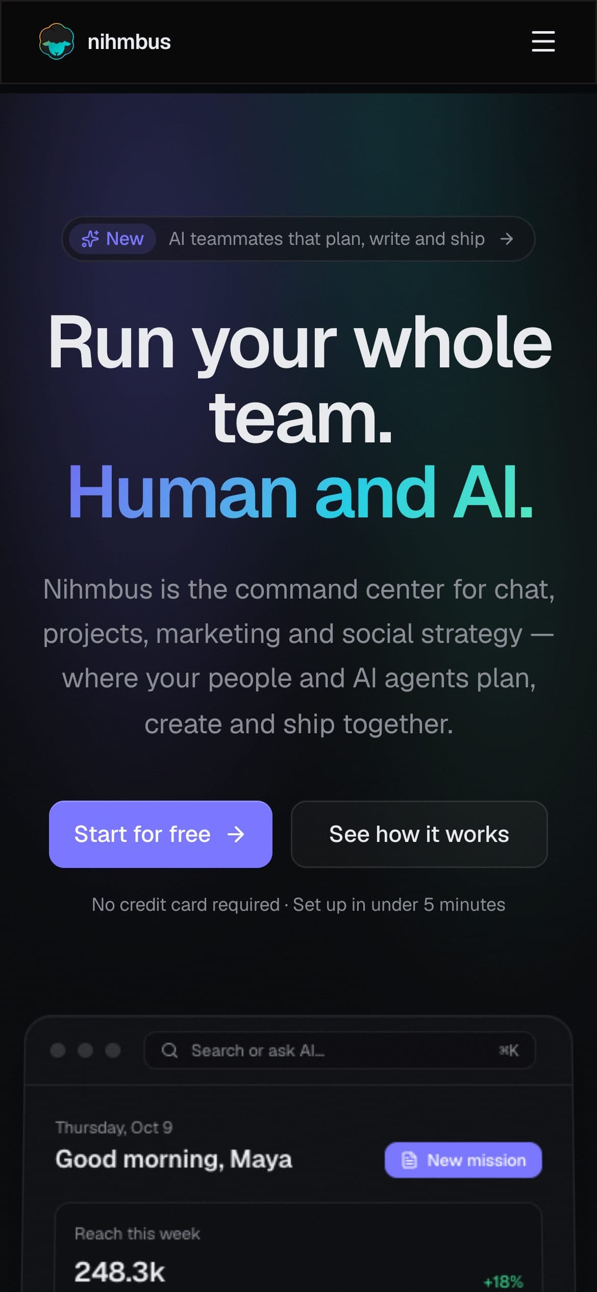 Nihmbus on mobile